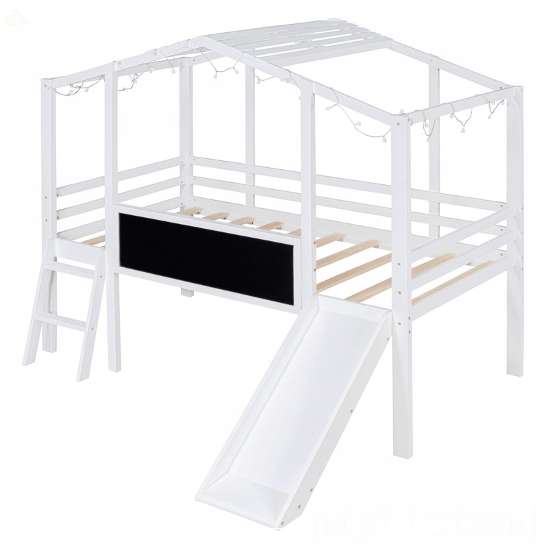 Lit mezzanine simple avec échelle et glissade