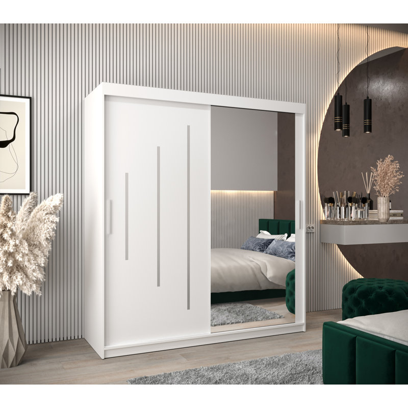 Arthel 2 Door Manufactured Wood Wardrobe, White Matt