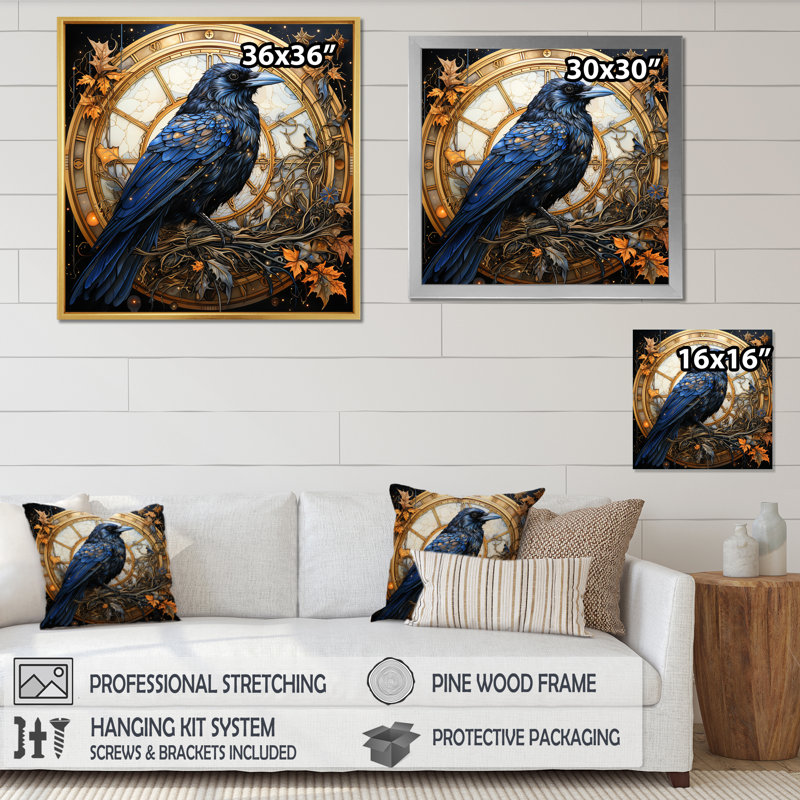 " Crow Celestial Rulers III ", Wrapped Canvas, 36" H x 36" W x 1.5" D