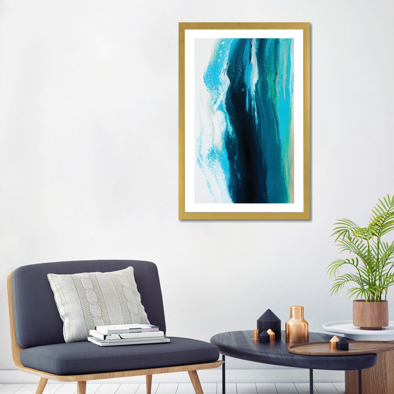 Risen, White, 32" H x 24" W x1" D, Gold Paper