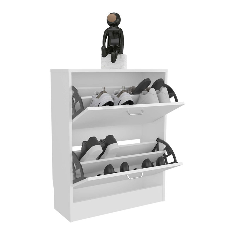 Range-chaussures à deux portes avec tablettes réglables et rangement moderne Inola