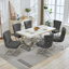 Chaise parsons rembourrée en velours capitonné Chary-216153789