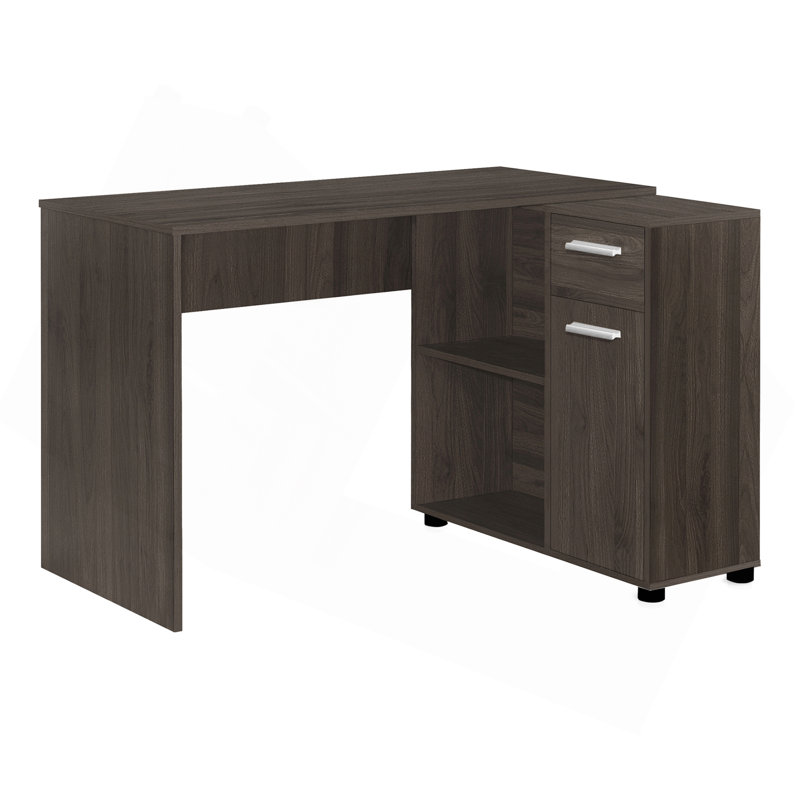 Bureau d'ordinateur, bureau personnel, coin, tiroirs de rangement, L 46 po, forme en L, travail, ordinateur portable, stratifié, contemporain