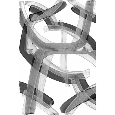 Abstract Flowing Strokes by Cartissi — Abstract Wall Art — 24 × 36 Framed Print (Gold)