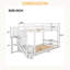 Lit superposé simple au-dessus d'un lit simple, échelle avec rangement-989149580