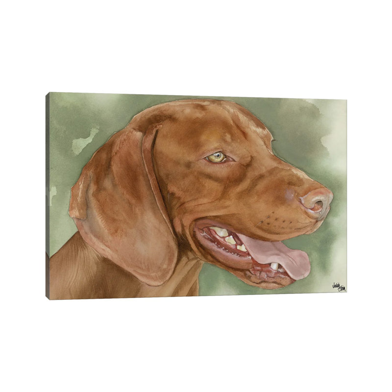 Hook & Loop Fastener Dog - Vizsla Dog 1 Piece Wrapped Canvas Painting, 20.32cm H x 30.48cm W