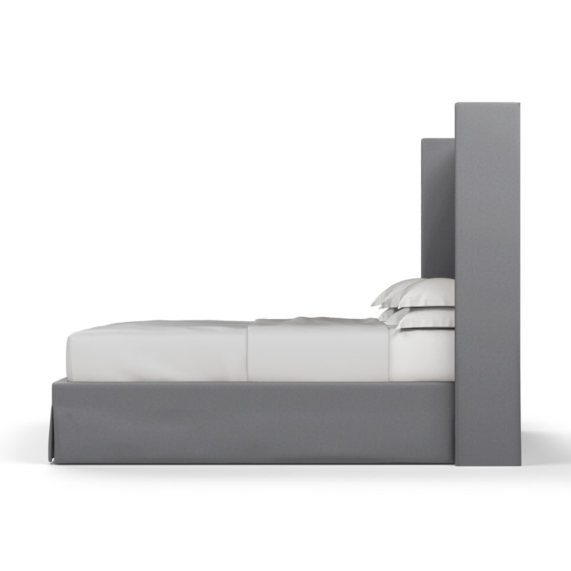 Lit tapissier Kaiser Box, Très grand, Pierre velours moelleux