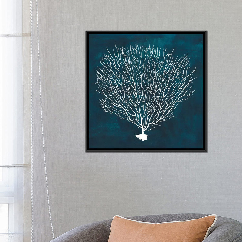 «Inverse Sea Fan IV», impression sur toile, H 26 po x l 26 po x P 1,5 po, Toile encadrée noire, Pas de tapis