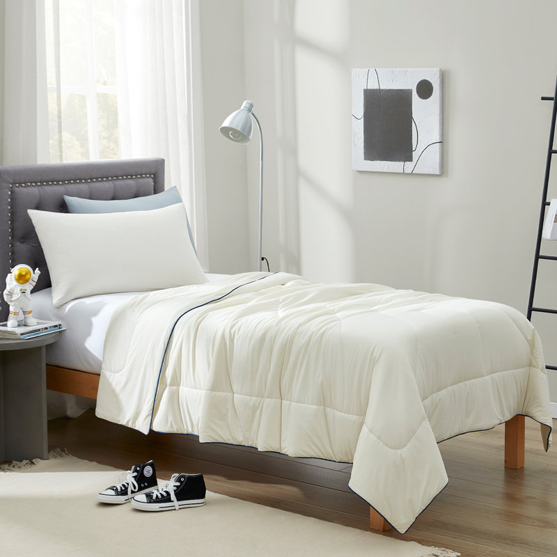 Soft Double Sided Bed Cooling Comforter for Hot Sleepers Night Sweats, Q-Max > 0.45, Ivory, Throw