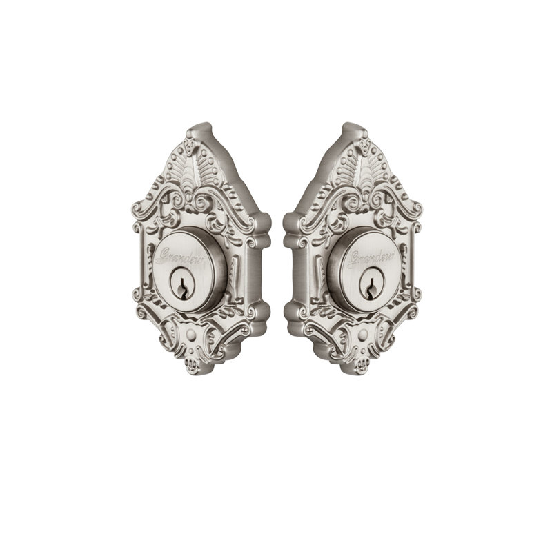 Grande Victorian Double Cylinder Deadbolt, Satin Nickel