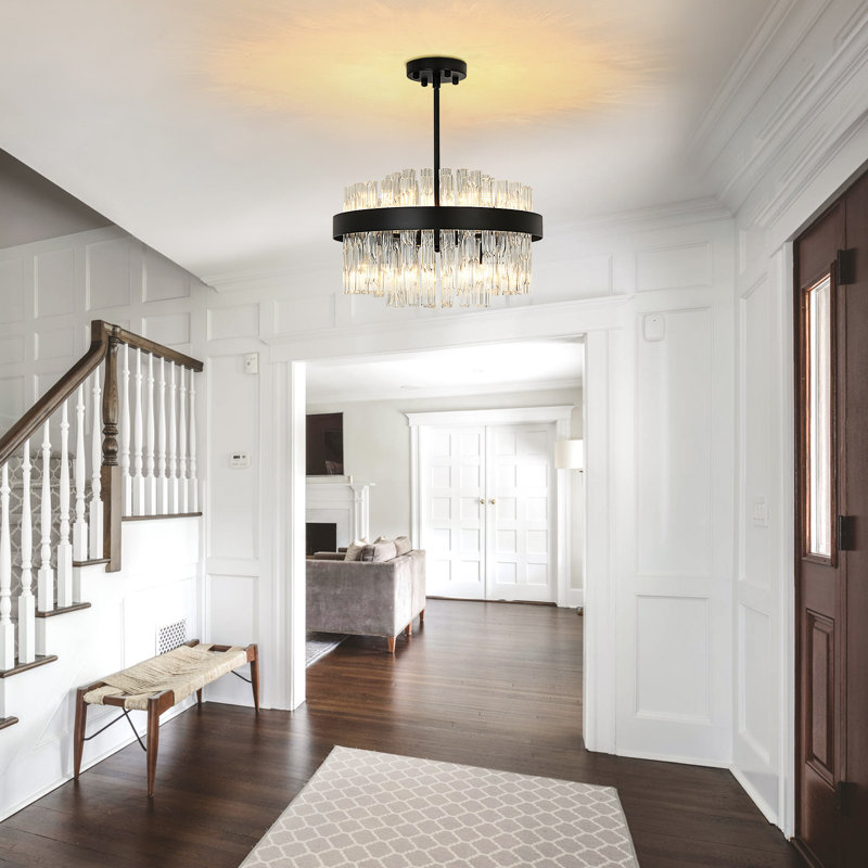 Unique/Statement Chandelier, 8 Lights, Matte Black