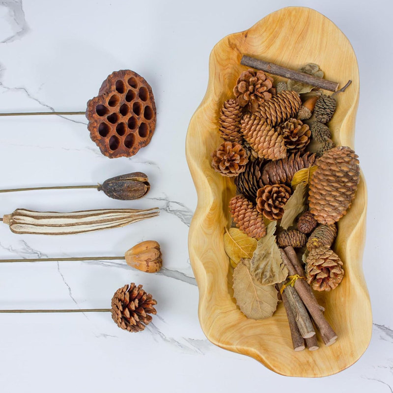Bol à fruits en bois fabriqué à la main en bois - Panier à fruits naturel pour présentoir de comptoir de cuisine, bol décoratif