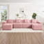 Canapé modulaire modulaire en forme de U sans siège à 4 places, canapé modulaire Cloud avec assise profonde, canapé modulaire moderne à 4 places avec coussins décoratifs et 2 repose-pieds amovibles, tissu en velours côtelé-891966305