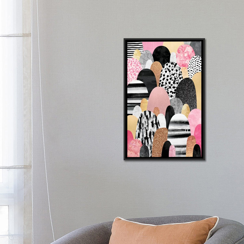 « rose pebbles » par elisabeth fredriksson-impression, H 26 po x l 18 po x 1,5 po, Toile avec cadre noir