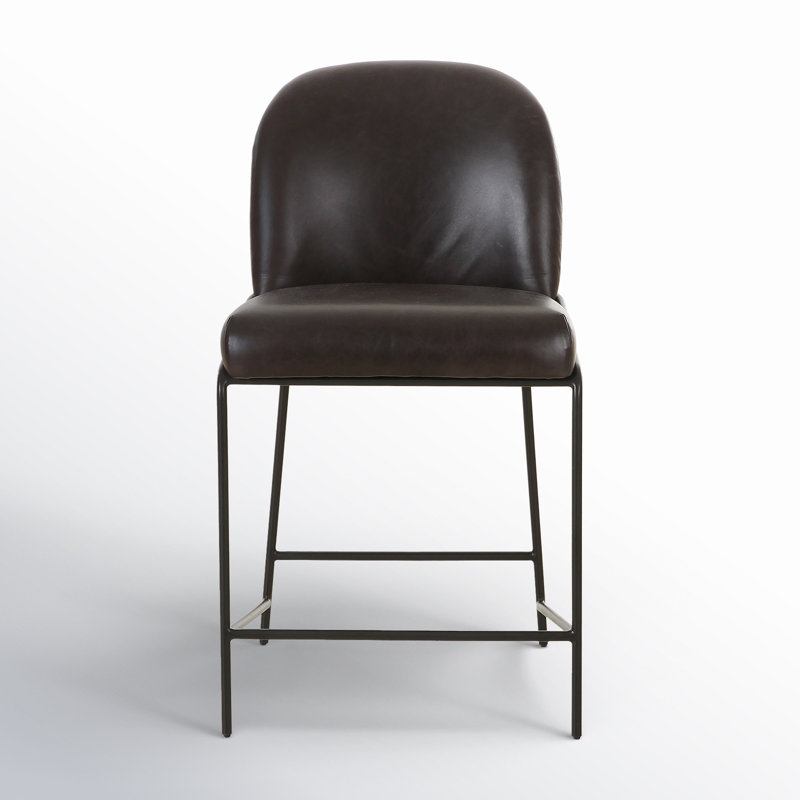 Astrud 25" Counter Stool, Faux Leather Butterscotch/Camel, Counter Stool (25" Seat Height)