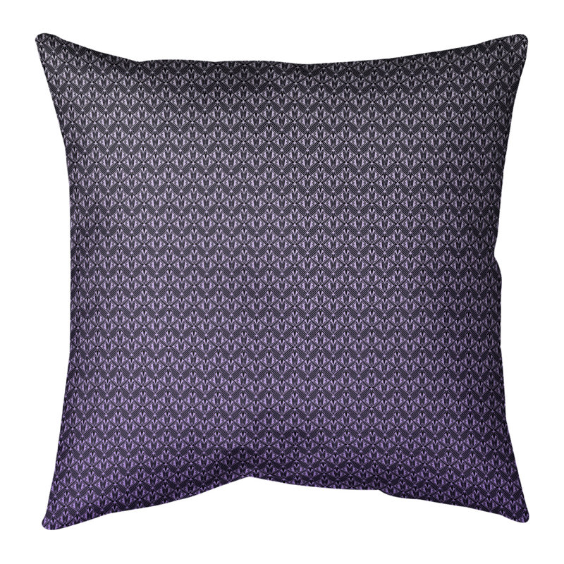 Coussin décoratif intérieur / extérieur Katelyn Elizabeth Ombre Art Deco, 20 po x 20 po, Mauve