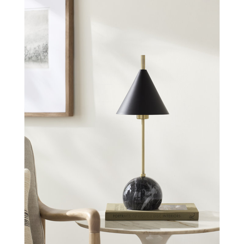 Almanza Table Lamp, Black, Black
