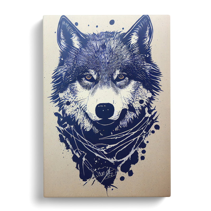 Illustration Of A Wolf - Wrapped Canvas, 76cm H x 50cm W x 3cm D