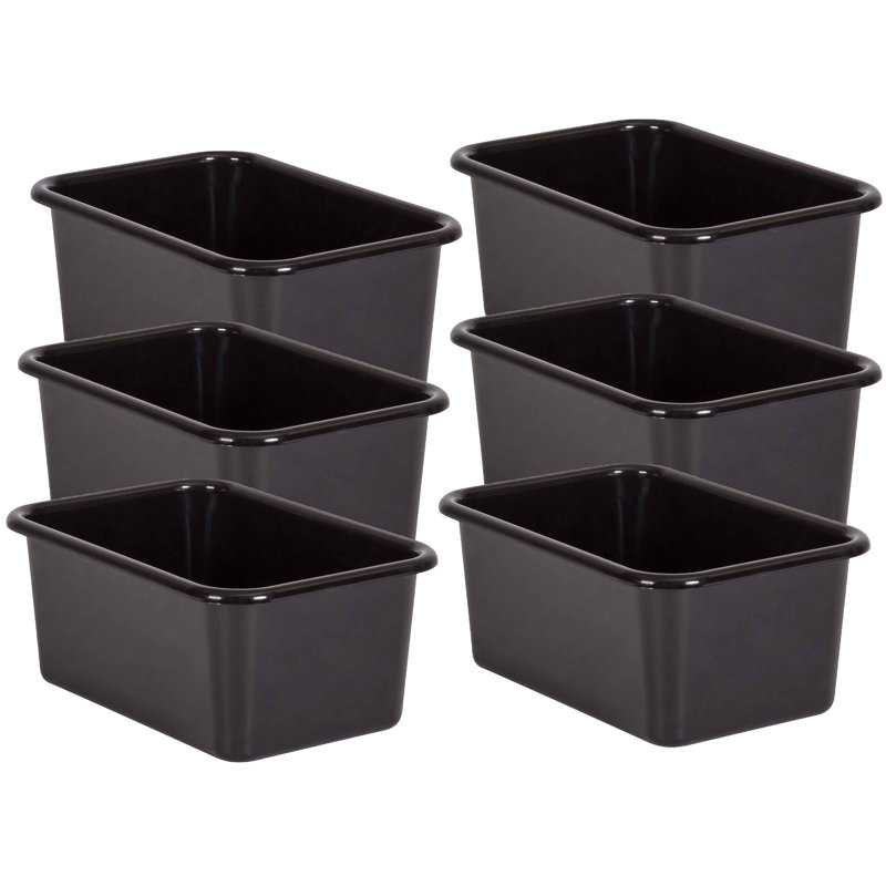 Ensemble de bacs en plastique, Noir, H 7,75 po x l 11,38 po x P 5 po