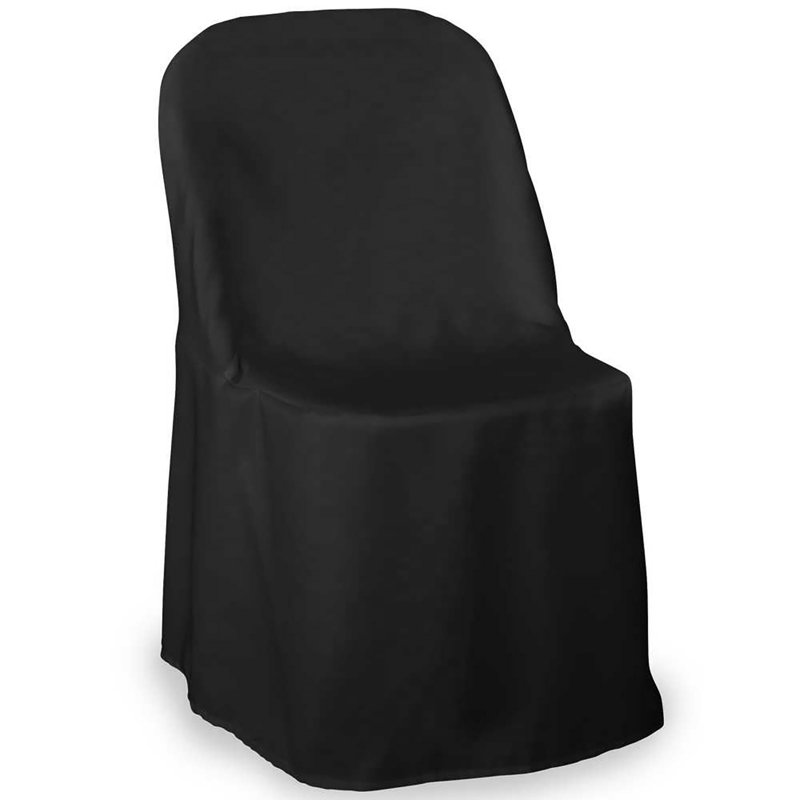 Polyester Folding Chair Covers, White, Black