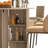 Folding Dining Table, Drop Leaf Table with 2-tier Shelves