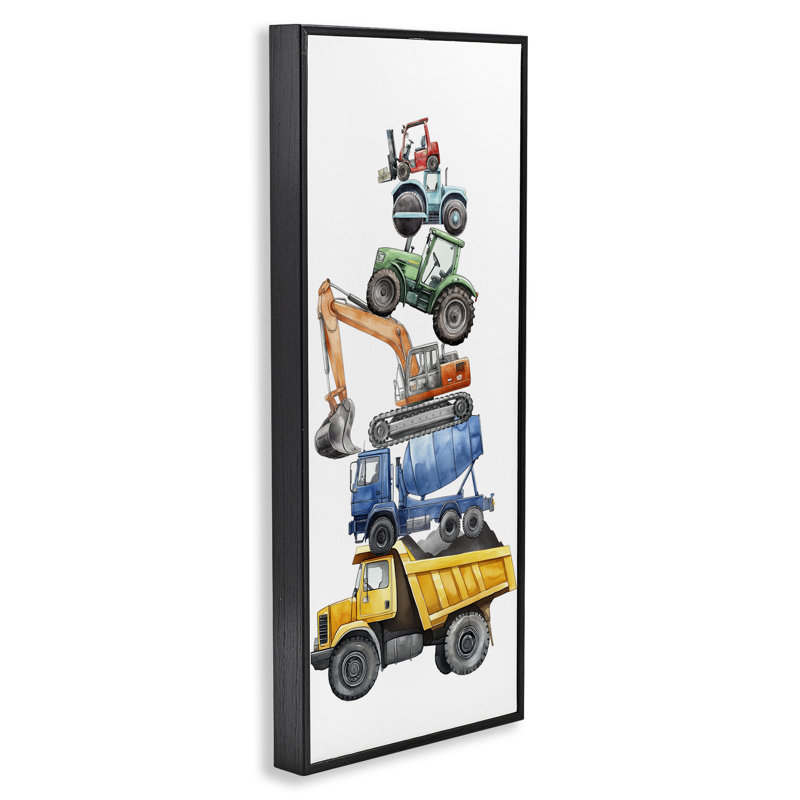 Keep Keep Construction Construction Stack, giclée, conception par Christine Simpson Art, H 24 po x l 10 po