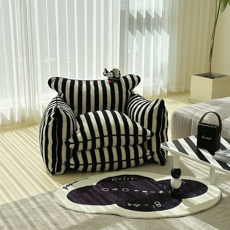 Canapé simple Leisure Bean Bag, Mélange de polyester noir