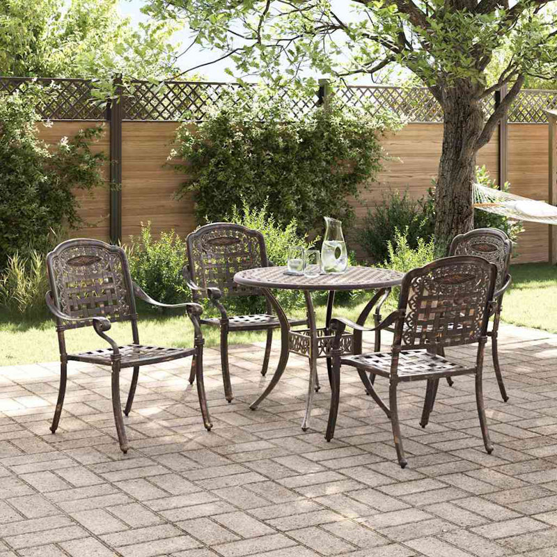 4 - Person Patio Dining Set with Square Table, Bronze