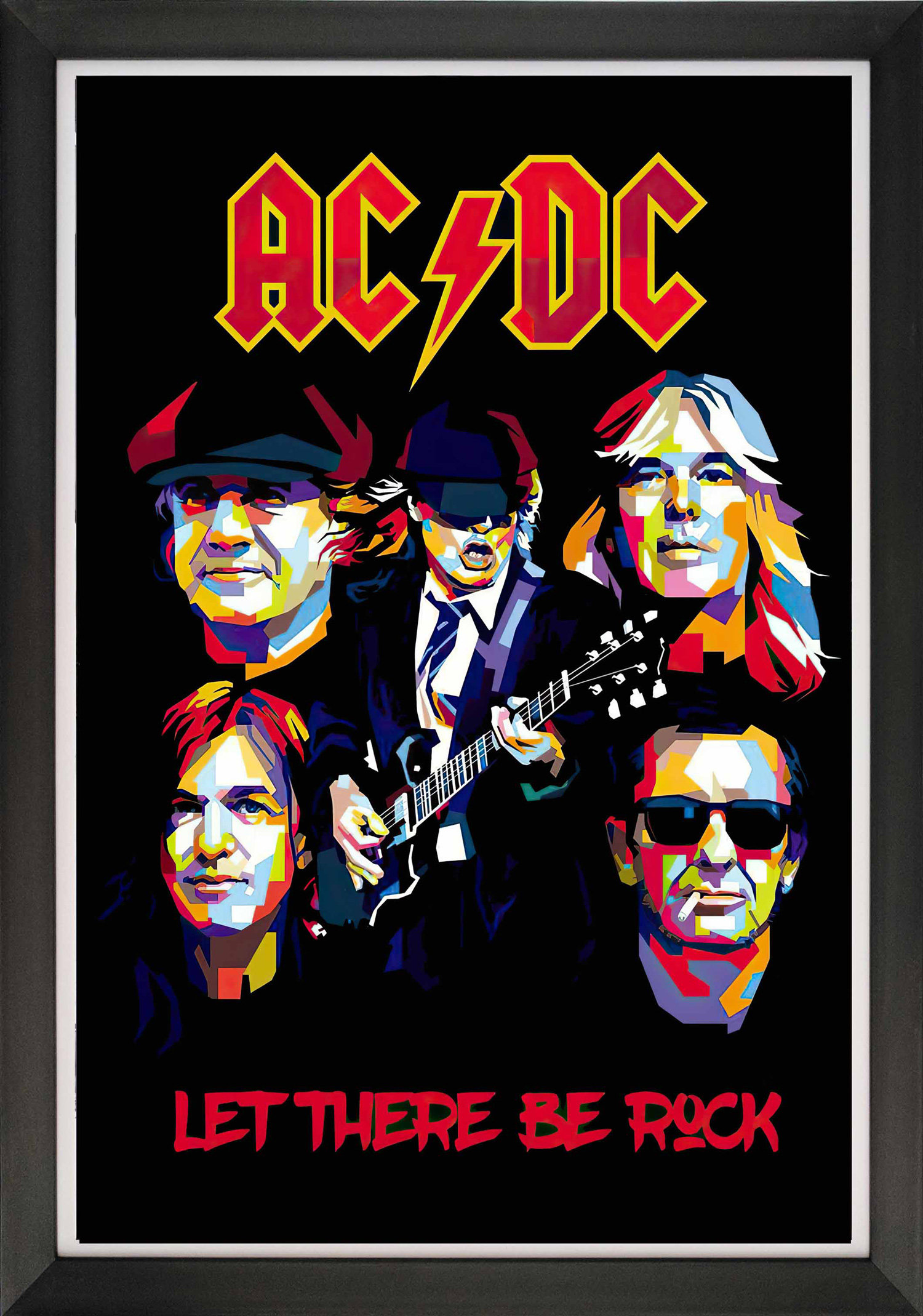 Autograph Authentic AC/DC - Let There Be Rock - Framed Pop Art Reprint ...