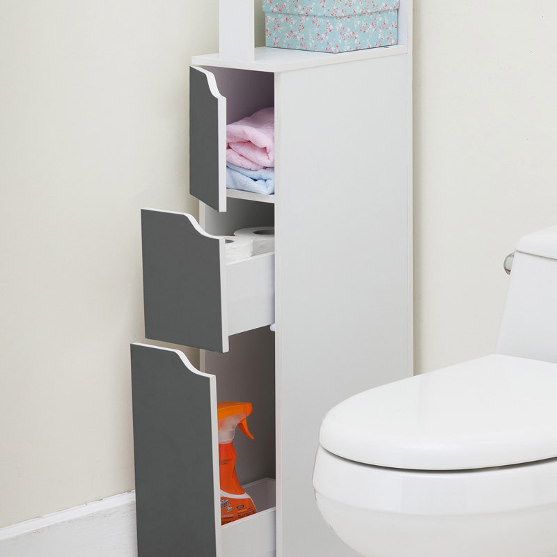 Hollie-Jo Freestanding Linen Cabinet, Grey