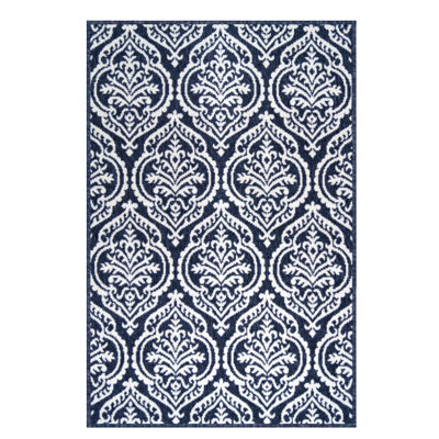 Tapis damassé area black Pellegrino