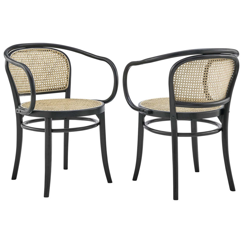Fauteuil de salle à manger en bois Oliana par Modway, Noir, 2