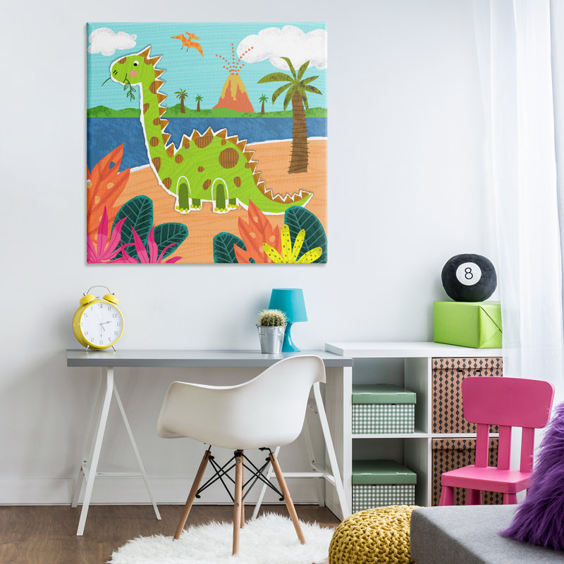 «Dinosaur on Beach» par Tina Finn, H 36 po x l 36 po
