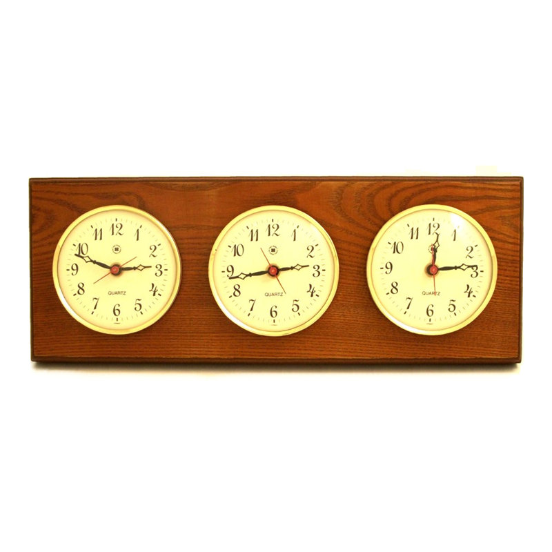 Doyle Metal Wall Clock, Oak