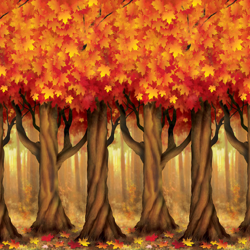 Fall Trees Backdrop - 4' x 30' - Pack of 6