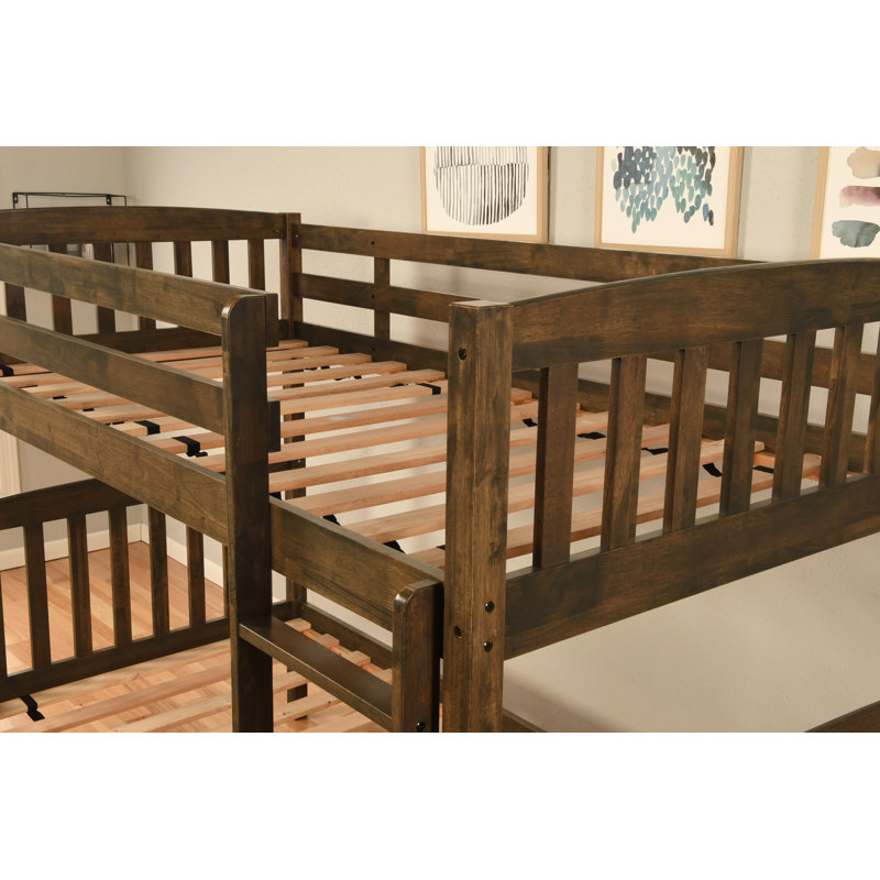 Thomson Bunk Bed, Mattresses Not Included, Rustic Brown, Twin Over Twin