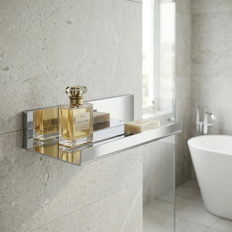 Wall mounted shower shelf , Polished Stainless Steel