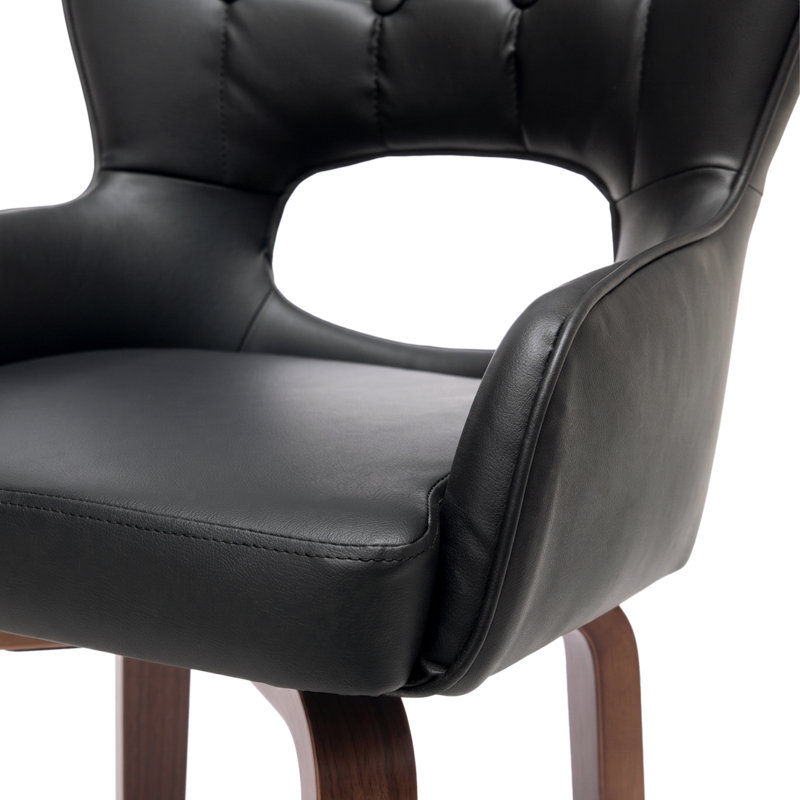 Fauteuil d'appoint pivotant en similicuir, Noir