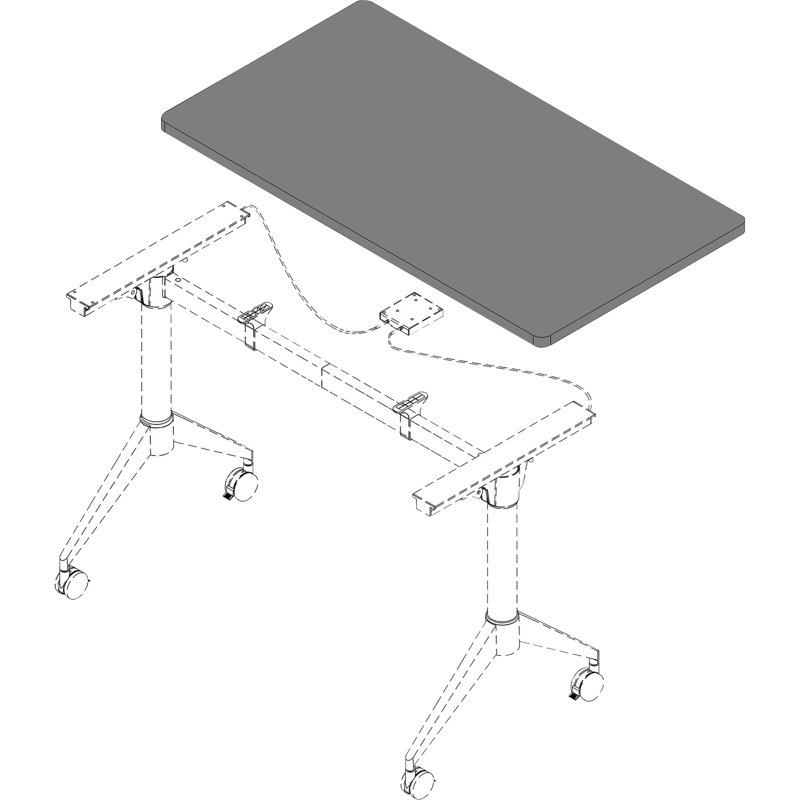 Sleek White Melamine 1" Thick Training Table Top