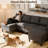 Linen Upholstered Modular Sectional With 2 Ottomans