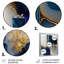 Décoration murale abstraite géométrique en forme de marbre doré et bleu I - Animaux-87838583
