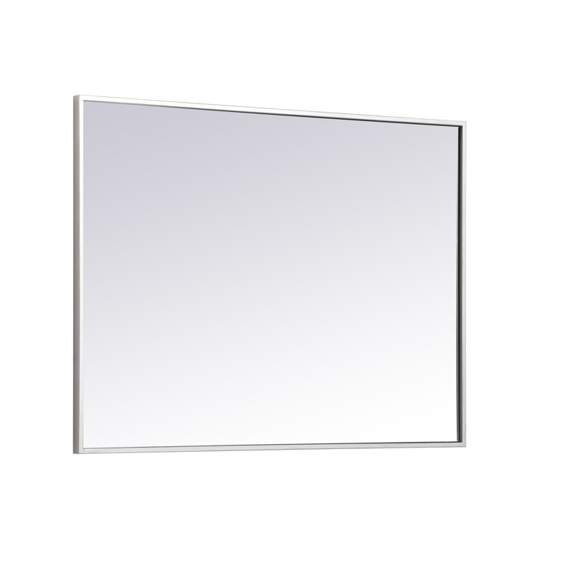 Sabine Metal Rectangle Wall Mirror, 36" x 27", Silver