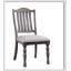 2 chaises d'appoint de style transitionnel en bois massif gris et gris