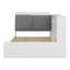 Lit plateforme simple en bois avec tablettes, 2 tiroirs et tête de lit tapissier-2125375068