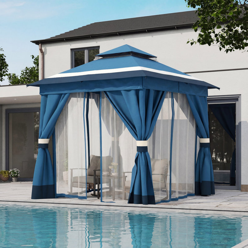 Steel Patio Gazebo, Blue Gradient