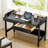 Solid Wooden Desk with Drawers, Manual Standing Desk Adjustable Height with Cable Hole-1326642381-1328972871