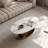 51.2" Modern Faux Marble Oval Coffee Table with Gold Bottom-1794532311-1782988870