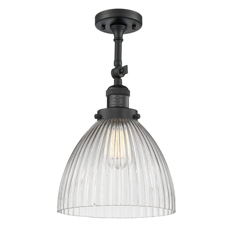 Plafonnier semi-encastré 1 lumière 9,5 po Tallulah, Ampoule DEL 6 watts Vinage, Noir mat