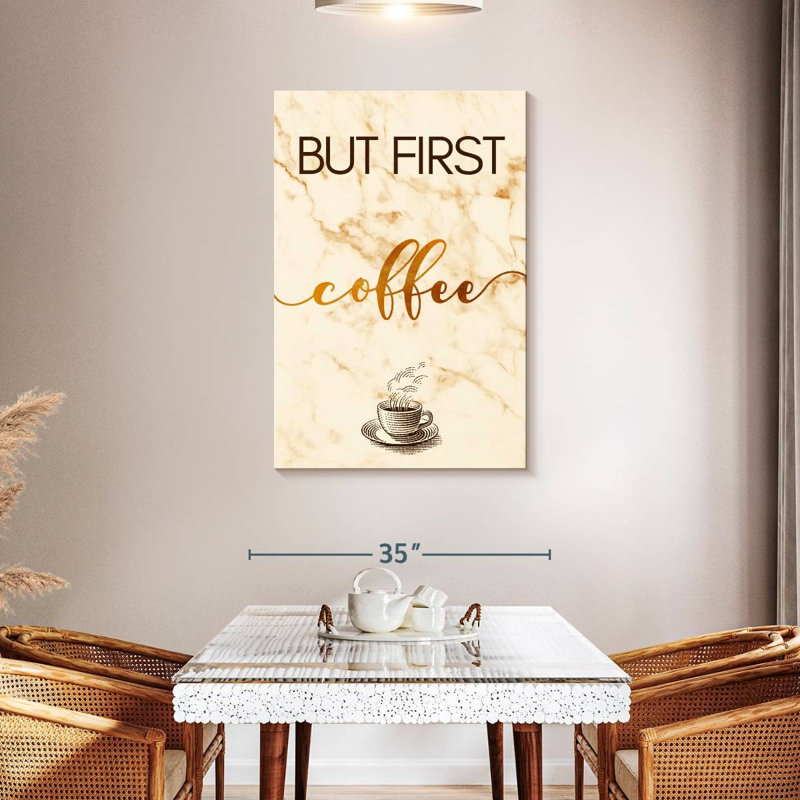 «Coffee Cup First» sur toile, H 45 po x l 30 po x P 1,25 po