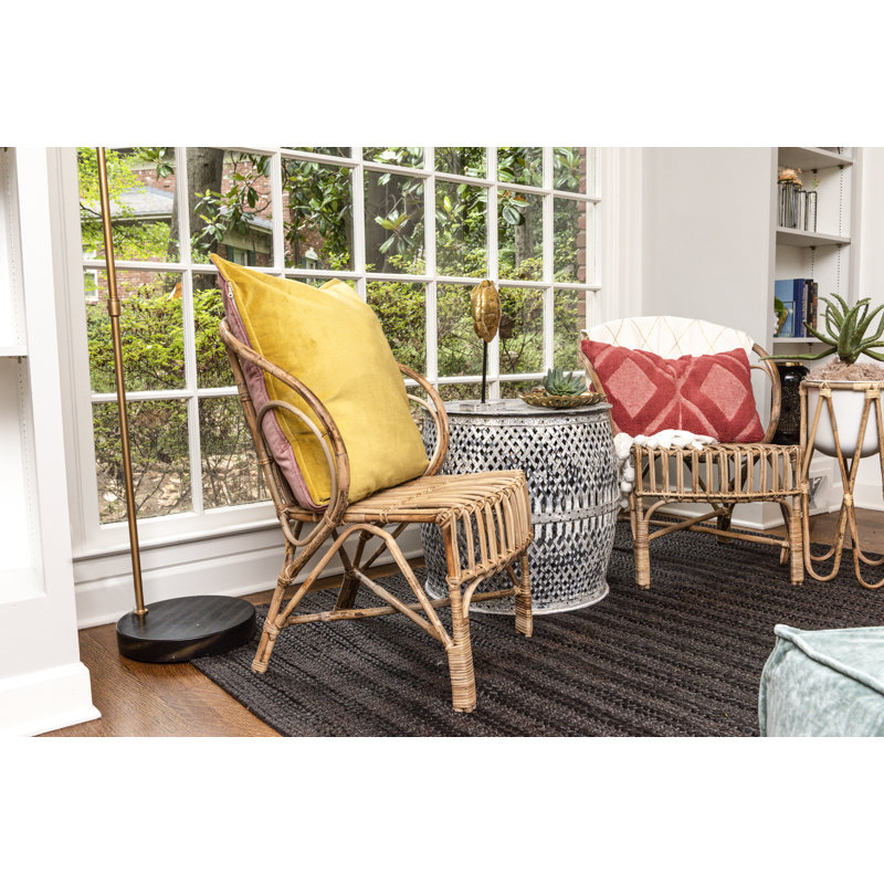Chaise en bambou pur avec dossier arrondi